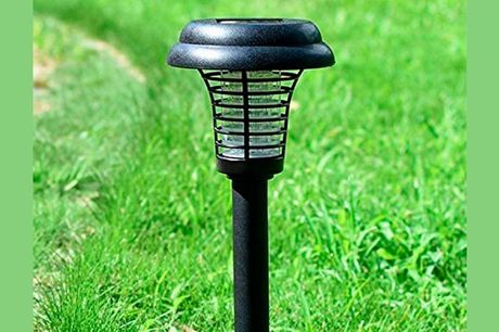 2-i-1 Lys op uden at tiltrække myg Denne fine LED-fakkel oplader via solenergi i løbet af dagen og lyser op om aftenen. Brug den som almindelig havebelysning eller aktiver